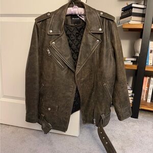 Madewell Distressed Leather Biker Jacket